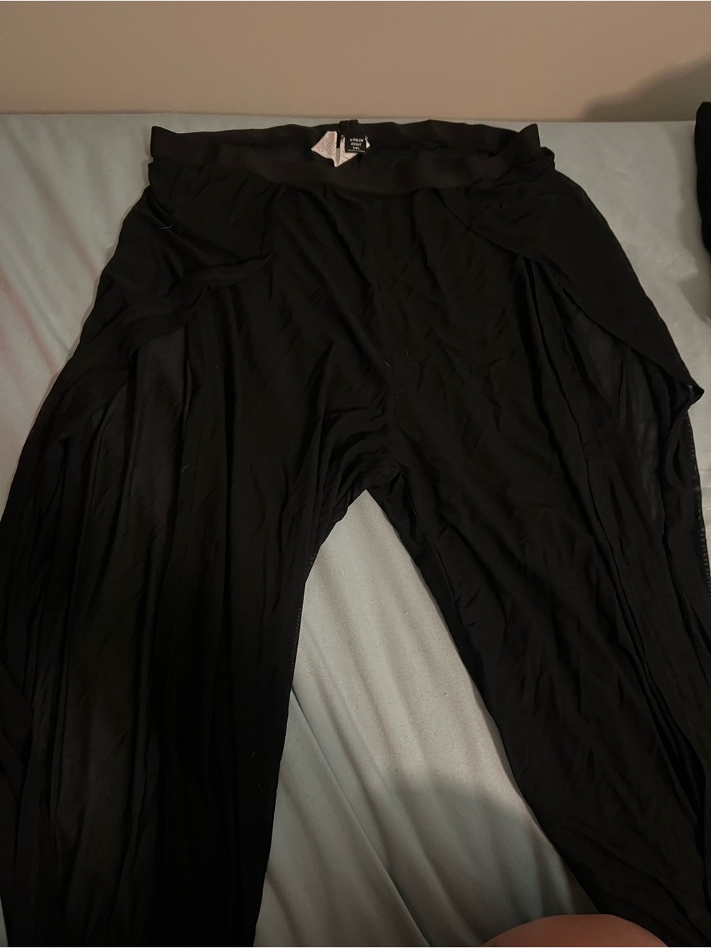 Black Flowing Wide-Leg Pants